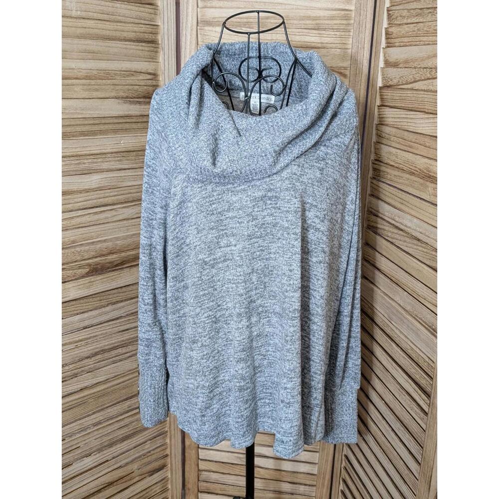 New York Laundry Womens Cowl Shirt Pullover  Light Gray Size XLarge‎